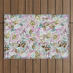 Beige Tory Flowers Outdoor Rug Gallery Image 1
