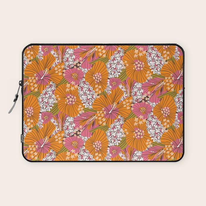 Bold Hibiscus in Retro Eclectic Laptop Sleeve Gallery Image 1