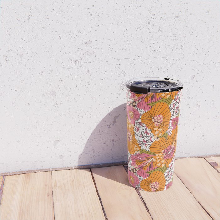 Bold Hibiscus in Retro Eclectic Travel Mug Gallery Image 4