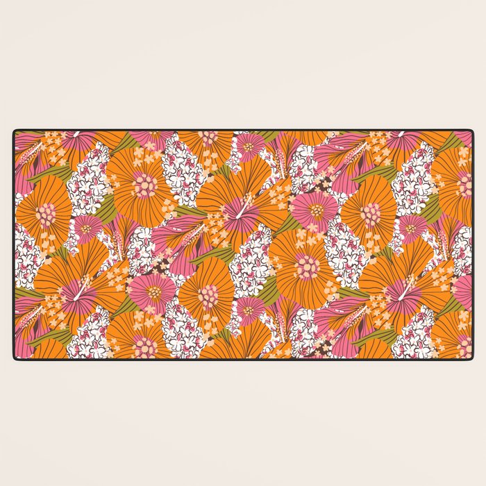 Bold Hibiscus in Retro Eclectic Desk Mat Gallery Image 3