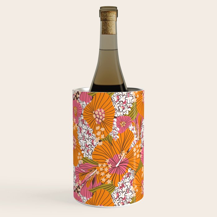 Bold Hibiscus in Retro Eclectic Wine Chiller Gallery Image 1