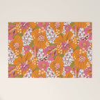 Bold Hibiscus in Retro Eclectic Welcome Mat Gallery Image 1