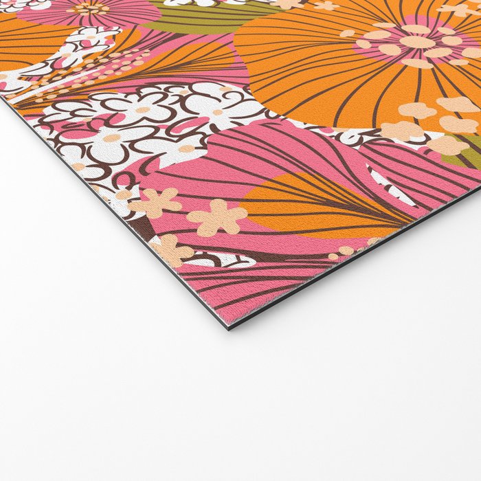 Bold Hibiscus in Retro Eclectic Welcome Mat Gallery Image 2