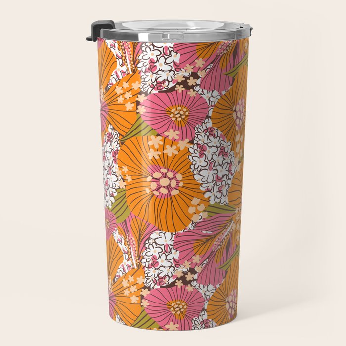 Bold Hibiscus in Retro Eclectic Travel Mug Gallery Image 3
