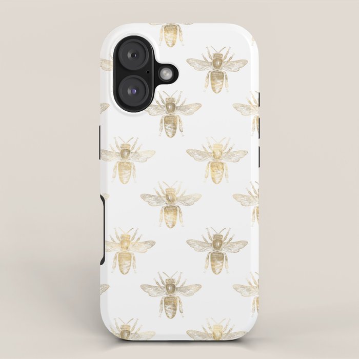 Gold Bee Pattern iPhone Case Gallery Image 1