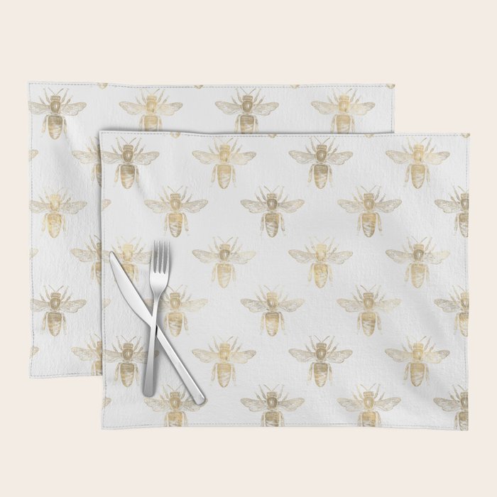 Gold Bee Pattern Placemat Gallery Image 1