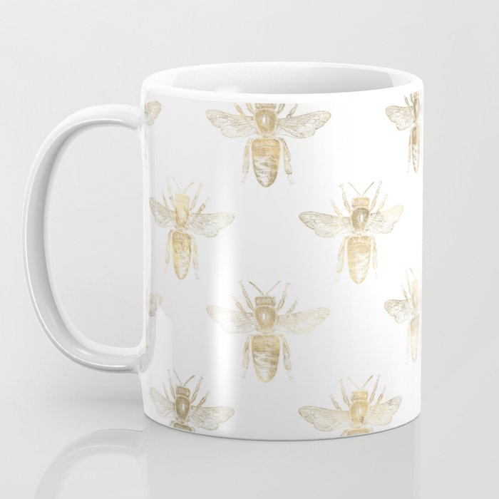 Gold Bee Pattern Coffee Mug Gallery Image 3