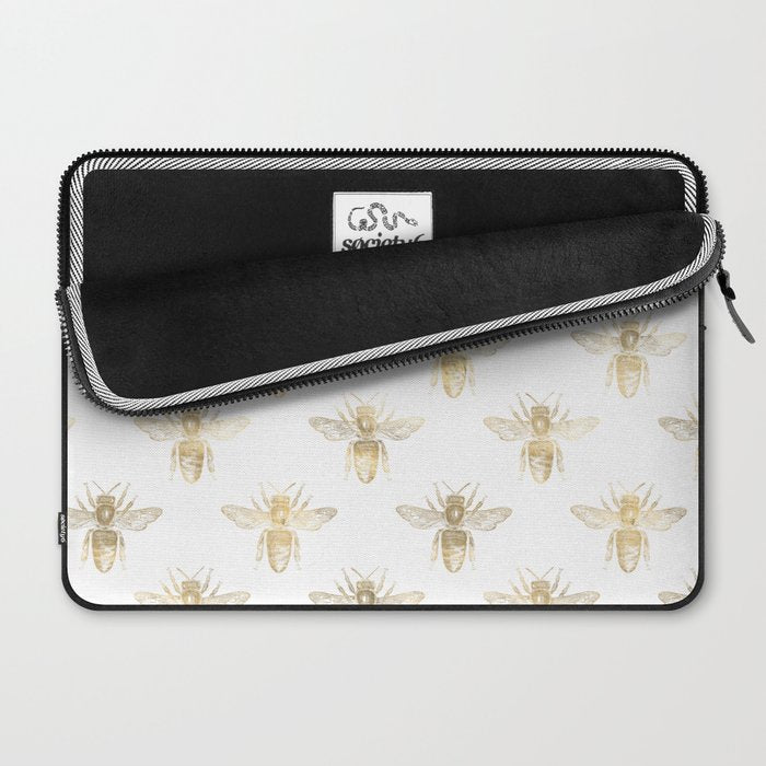Gold Bee Pattern Laptop Sleeve Gallery Image 2