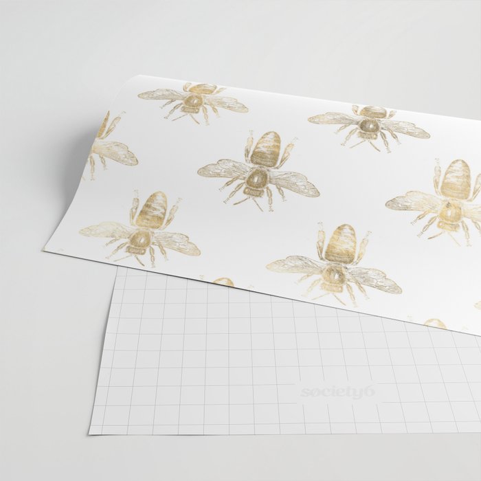 Gold Bee Pattern Wrapping Paper Gallery Image 2