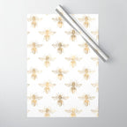 Gold Bee Pattern Wrapping Paper Gallery Image 1