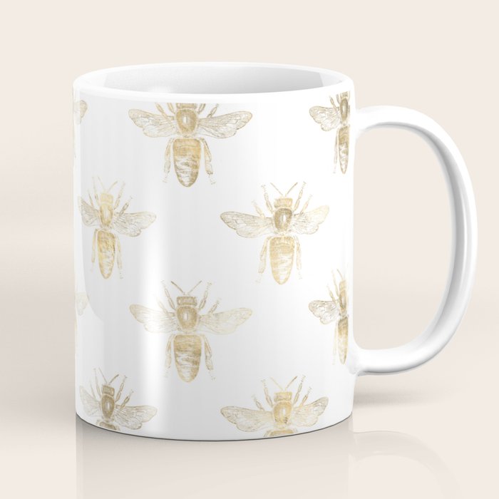 Gold Bee Pattern Coffee Mug Gallery Image 1