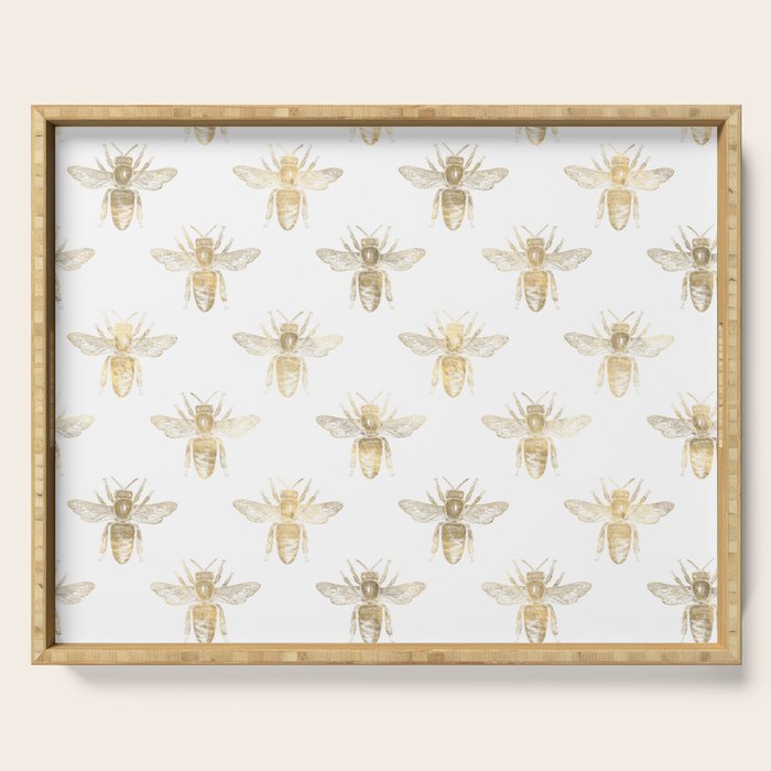 Gold Bee Pattern Serving Tray Gallery Image 1