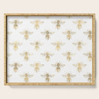 Gold Bee Pattern Serving Tray Gallery Image 1