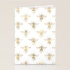 Gold Bee Pattern Stationery Card Gallery Image 2