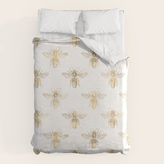 Gold Bee Pattern Duvet Cover Gallery Image 1