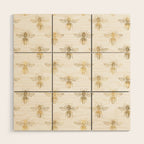 Gold Bee Pattern Wood Wall Art Gallery Image 1