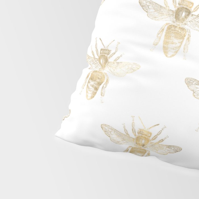 Gold Bee Pattern Pillow Sham Gallery Image 4