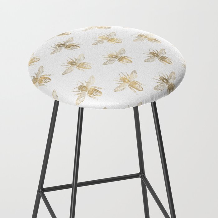 Gold Bee Pattern Stool Gallery Image 2