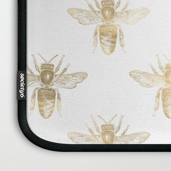 Gold Bee Pattern Laptop Sleeve Gallery Image 3