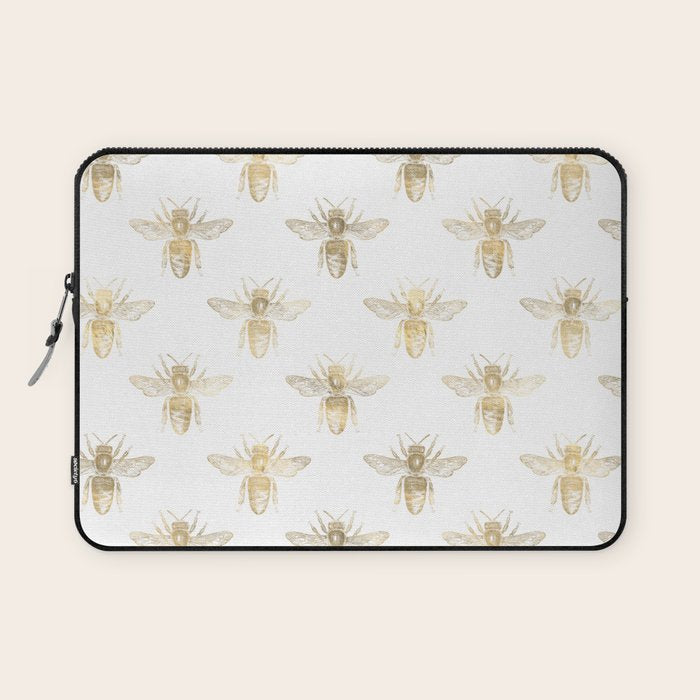 Gold Bee Pattern Laptop Sleeve Gallery Image 1