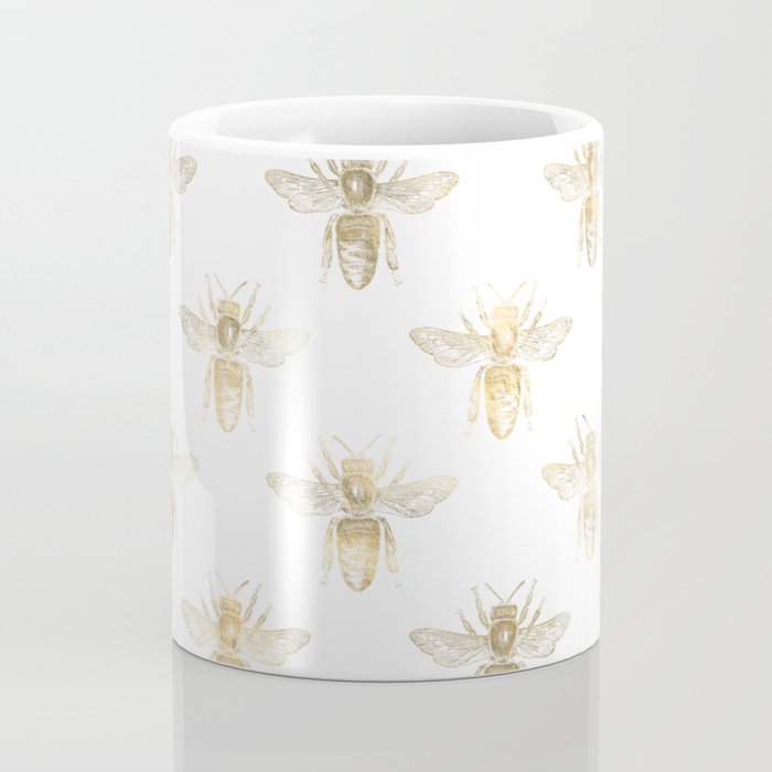 Gold Bee Pattern Coffee Mug Gallery Image 4