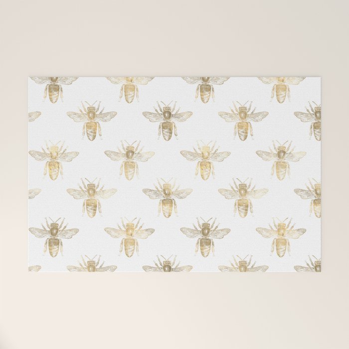 Gold Bee Pattern Welcome Mat Gallery Image 1