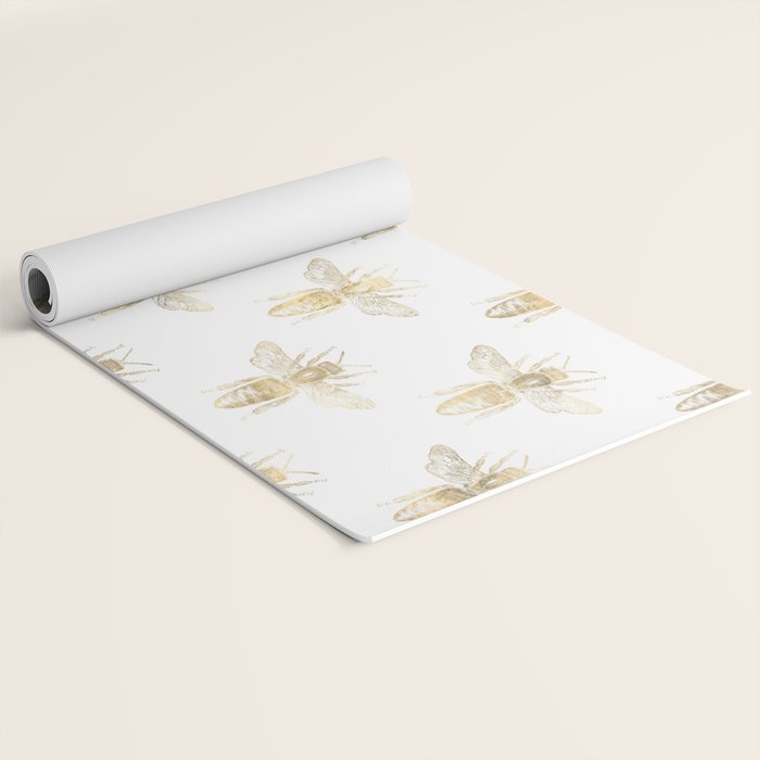 Gold Bee Pattern Yoga Mat Gallery Image 2
