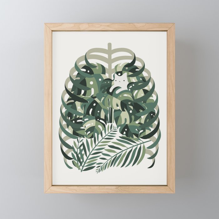 Cat and Plant 56 Mini Art Print Gallery Image 1