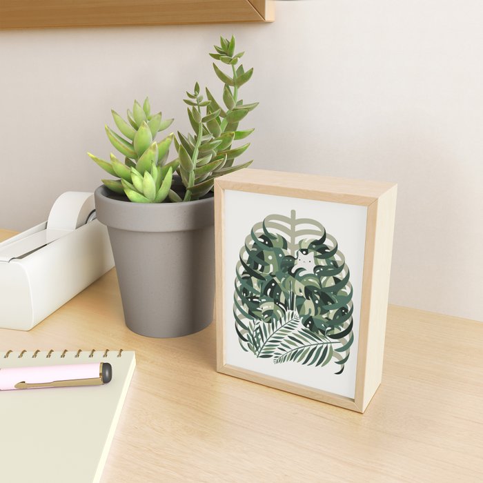 Cat and Plant 56 Mini Art Print Gallery Image 2
