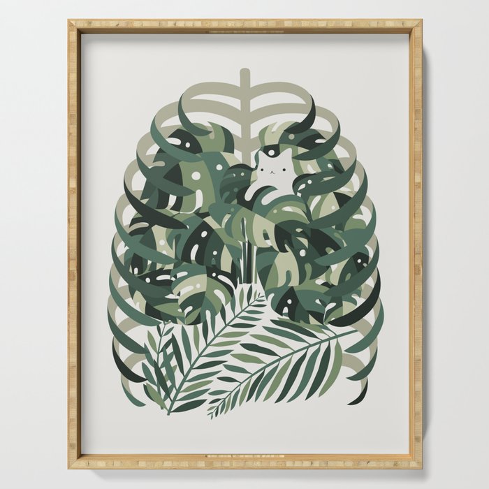 Cat and Plant 56 Serving Tray Gallery Image 1