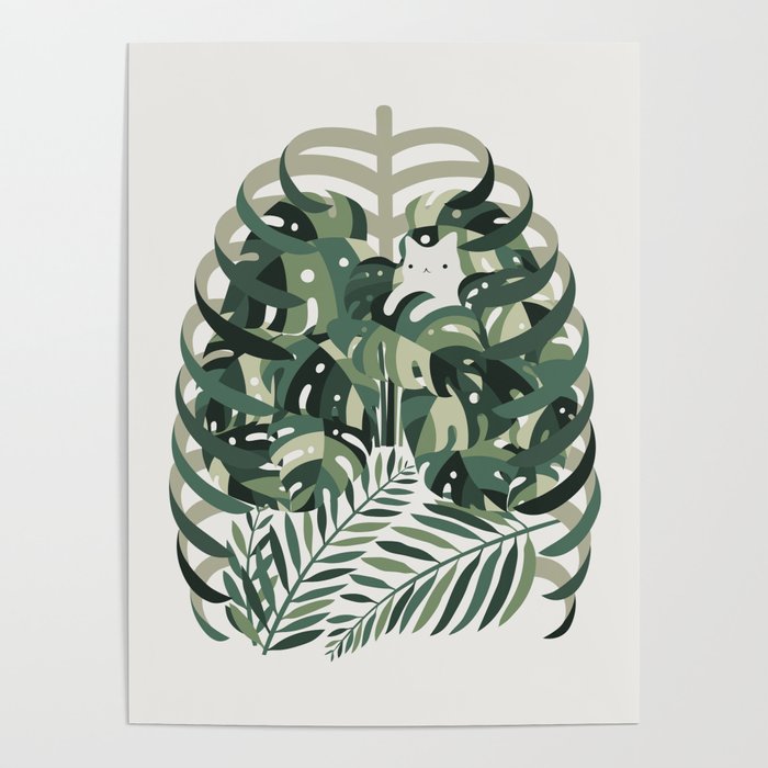 Cat and Plant 56 Poster Gallery Image 1