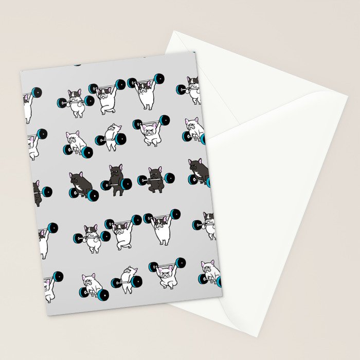 OLYMPIC LIFTING FRENCHIE Stationery Card Gallery Image 2