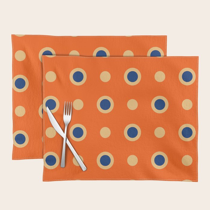 Mid Century Modern Scandinavian Art 241 Orange Blue Placemat Gallery Image 1