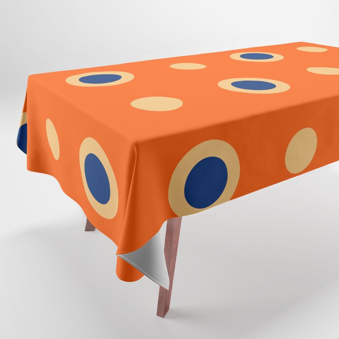 Mid Century Modern Scandinavian Art 241 Orange Blue Tablecloth Gallery Image 1