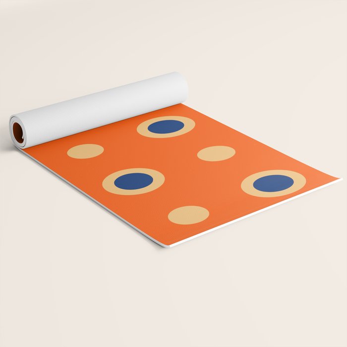Mid Century Modern Scandinavian Art 241 Orange Blue Yoga Mat Gallery Image 2