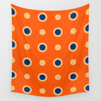 Mid Century Modern Scandinavian Art 241 Orange Blue Wall Tapestry Gallery Image 4