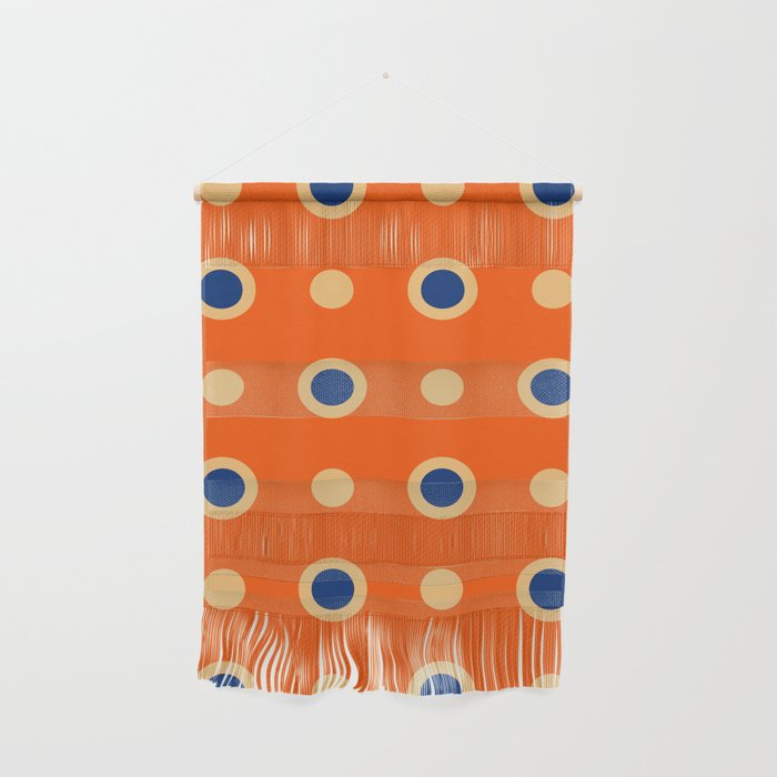Mid Century Modern Scandinavian Art 241 Orange Blue Wall Hanging Gallery Image 1