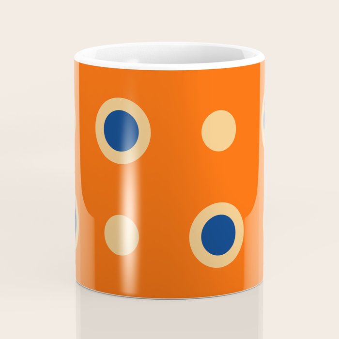 Mid Century Modern Scandinavian Art 241 Orange Blue Coffee Mug Gallery Image 4