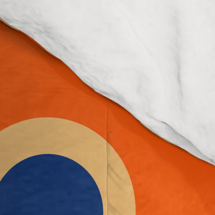 Mid Century Modern Scandinavian Art 241 Orange Blue Comforter Gallery Image 4