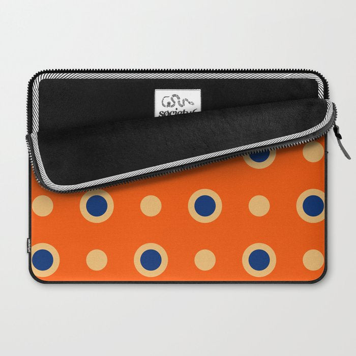 Mid Century Modern Scandinavian Art 241 Orange Blue Laptop Sleeve Gallery Image 2