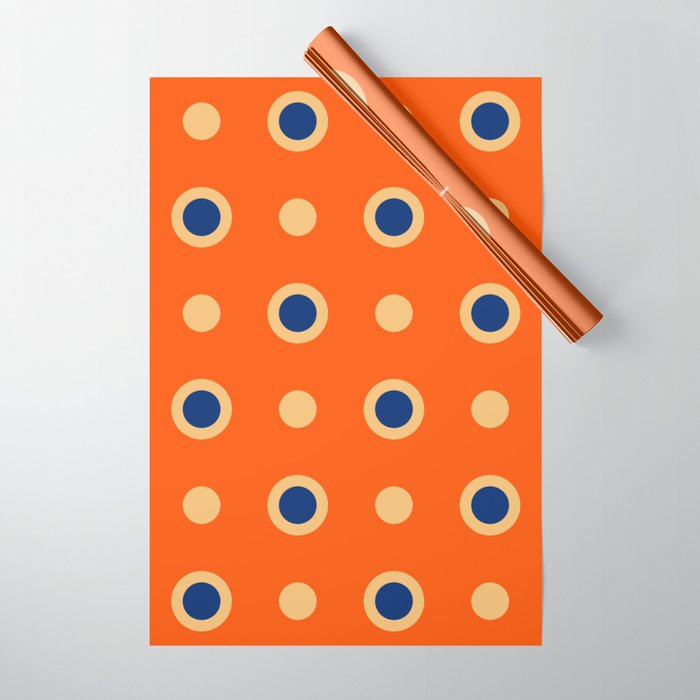 Mid Century Modern Scandinavian Art 241 Orange Blue Wrapping Paper Gallery Image 1