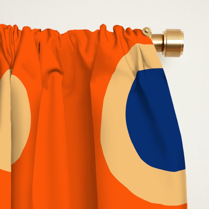 Mid Century Modern Scandinavian Art 241 Orange Blue Window Curtain Gallery Image 2