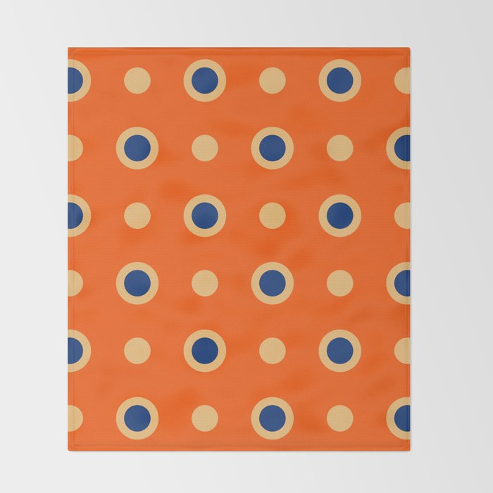 Mid Century Modern Scandinavian Art 241 Orange Blue Throw Blanket Gallery Image 2