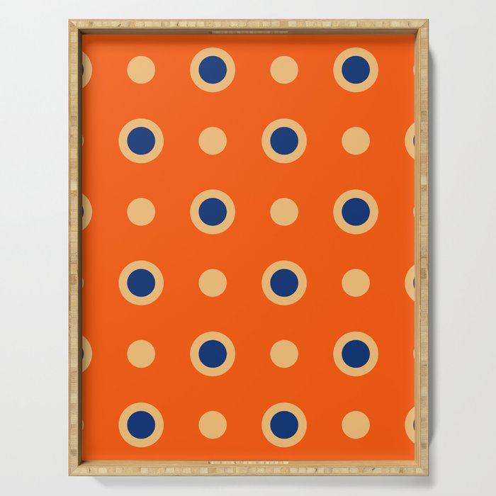 Mid Century Modern Scandinavian Art 241 Orange Blue Serving Tray Gallery Image 1