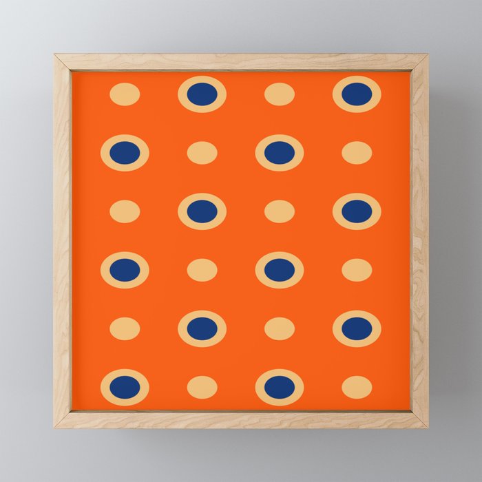 Mid Century Modern Scandinavian Art 241 Orange Blue Mini Art Print Gallery Image 1
