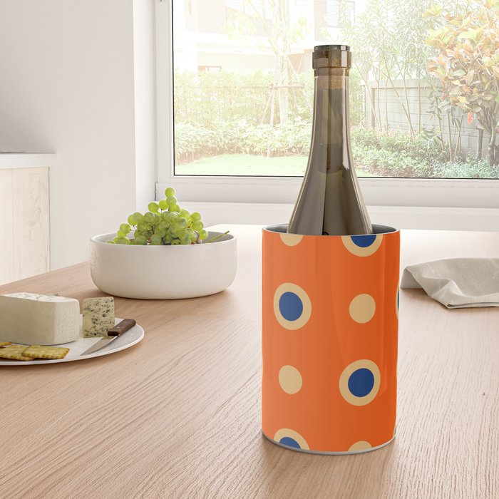 Mid Century Modern Scandinavian Art 241 Orange Blue Wine Chiller Gallery Image 4
