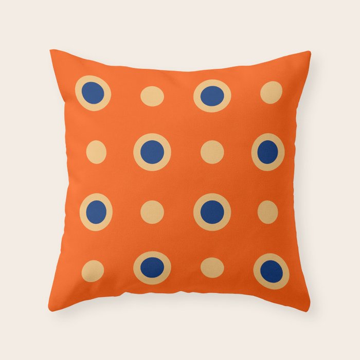 Mid Century Modern Scandinavian Art 241 Orange Blue Throw Pillow Gallery Image 6