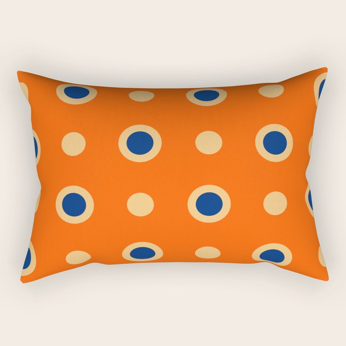 Mid Century Modern Scandinavian Art 241 Orange Blue Rectangular Pillow Gallery Image 2