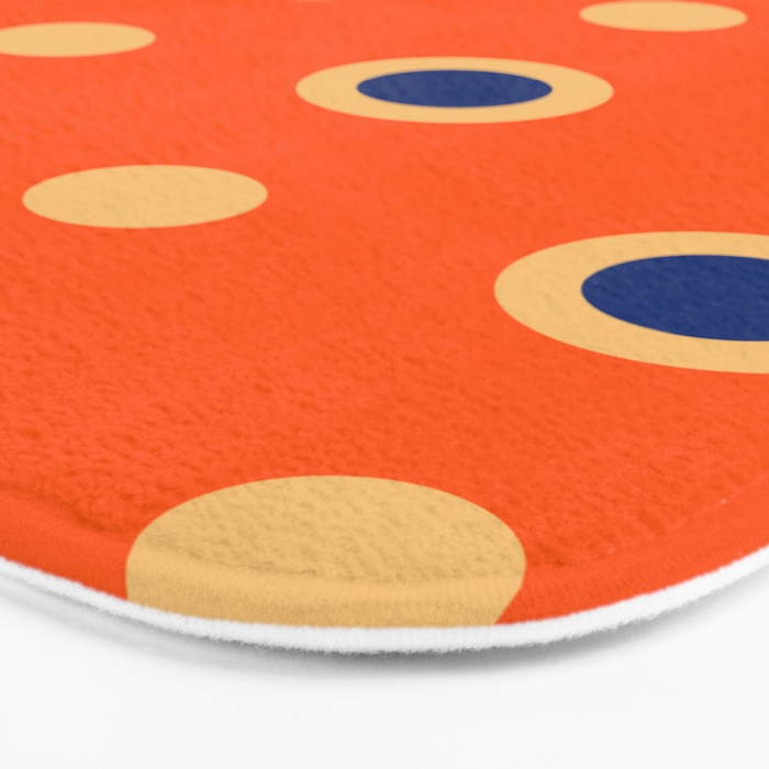 Mid Century Modern Scandinavian Art 241 Orange Blue Bath Mat Gallery Image 3