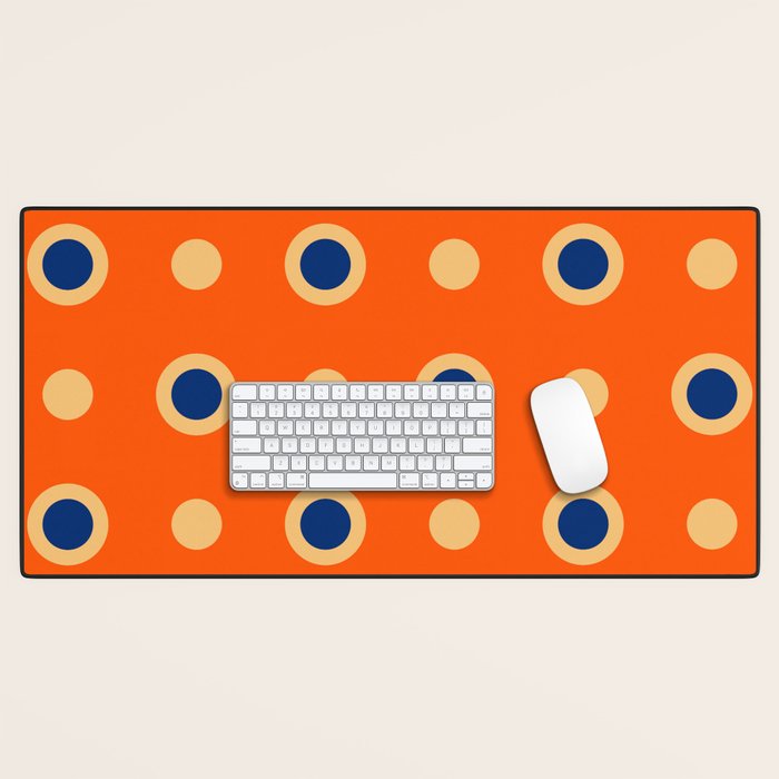 Mid Century Modern Scandinavian Art 241 Orange Blue Desk Mat Gallery Image 1